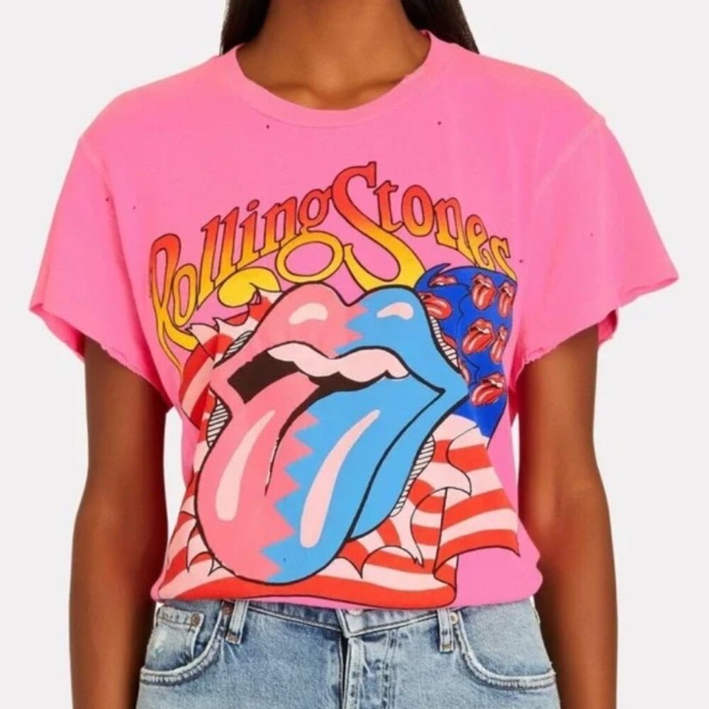 Madeworn Rolling Stones Flag Graphic T-Shirt - NEW